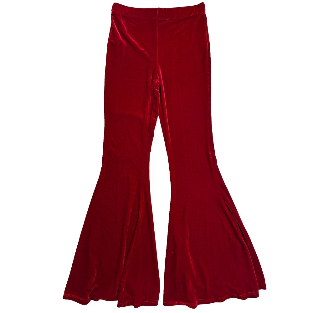 Killstar Red Velvet Flares Stretchy PullOn Witchy Gothic Macabre Dark Academia L